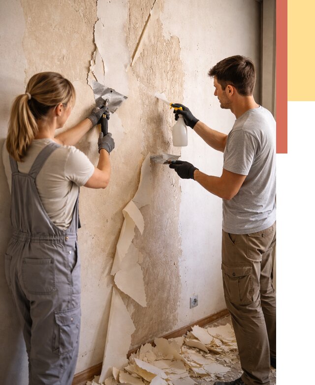 Снятие старых обоев в Назарово от 5396 руб. под ключ недорого | ОТДЕЛОЧНИК-Нрв