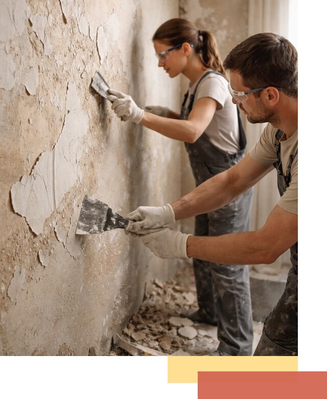 Снятие старой шпаклевки и подготовка поверхностей в Назарово