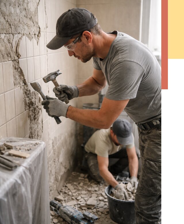 Демонтаж плитки со стен в Назарово от 874 руб. — быстро и недорого | ОТДЕЛОЧНИК-Нрв