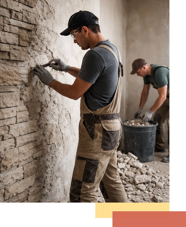 Демонтаж декоративного камня в Назарово профессионально и безопасно