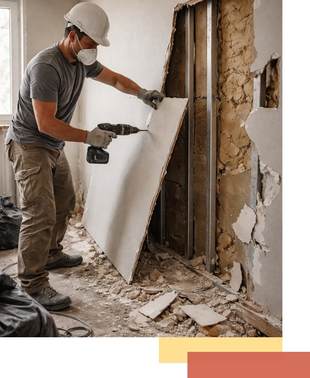 Демонтаж гипсокартона со стен в Назарово качественно и быстро