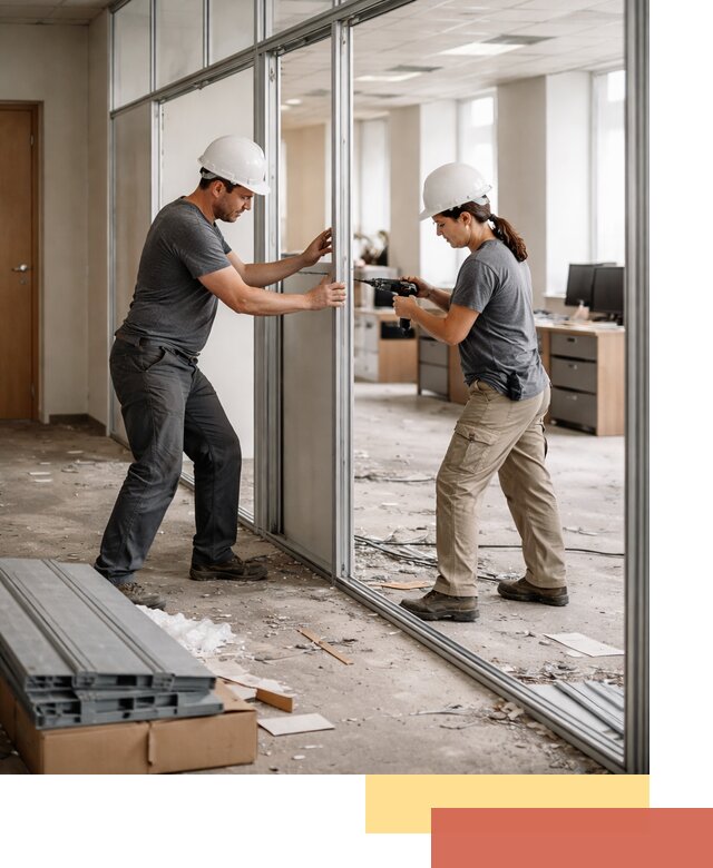 Демонтаж алюминиевых перегородок в Назарово быстро и аккуратно