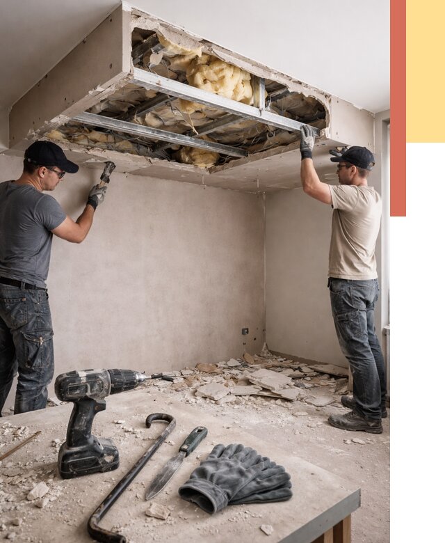 Демонтаж короба из гипсокартона в Назарово от 1562 руб. — быстро и недорого | ОТДЕЛОЧНИК-Нрв