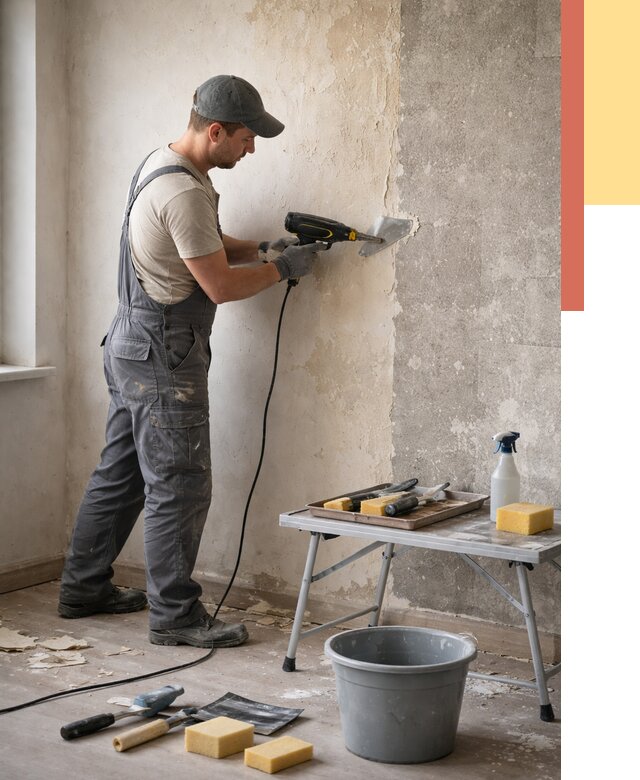 Очистка стен от клея в Назарово от 1901 руб. — снятие и удаление клея со стен | ОТДЕЛОЧНИК-Нрв