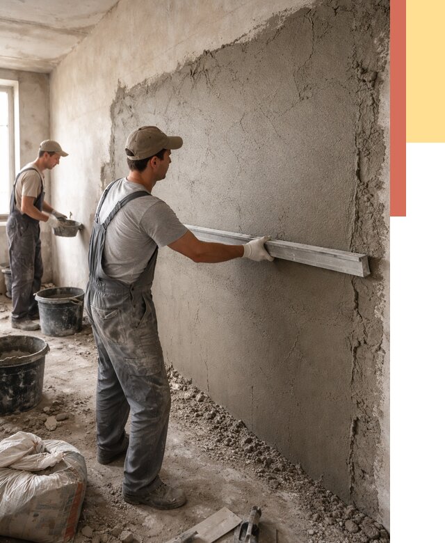 Цементная штукатурка стен в Назарово от 4625 руб/м2 — быстро и недорого | ОТДЕЛОЧНИК-Нрв