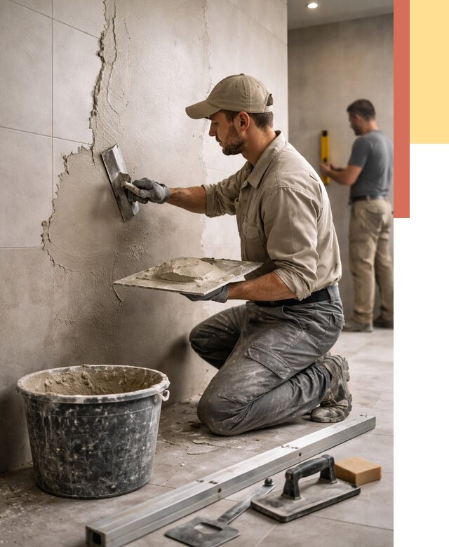 Штукатурка стен в ванной в Назарово от 4625 руб./м² — выравнивание под ключ | ОТДЕЛОЧНИК-Нрв