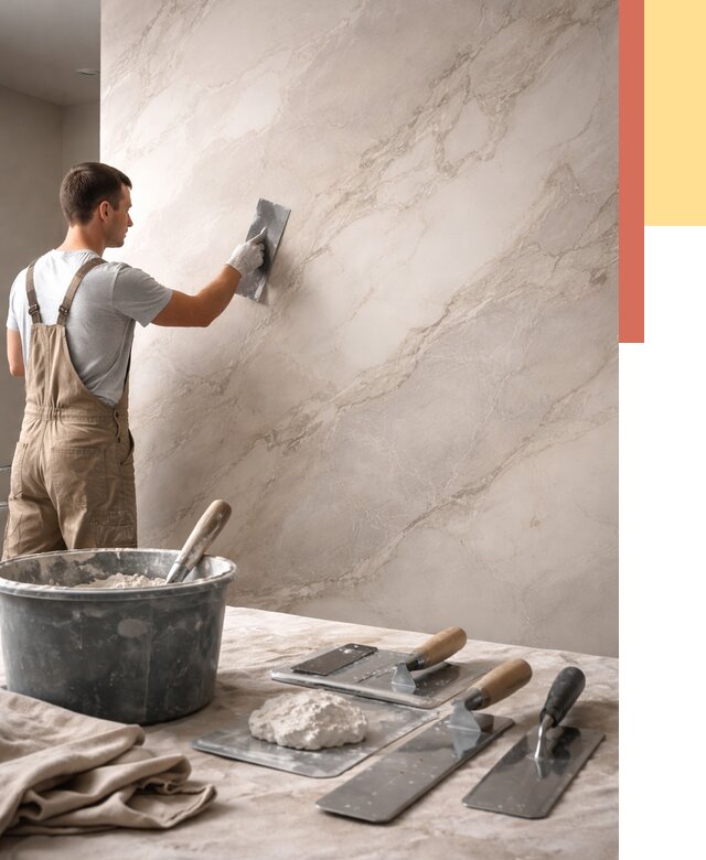 Декоративная штукатурка под мрамор в Назарово от 2878 руб./м² — быстро и недорого | ОТДЕЛОЧНИК-Нрв