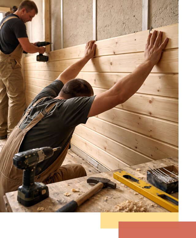 Монтаж деревянной вагонки на стены в Назарово быстро и качественно