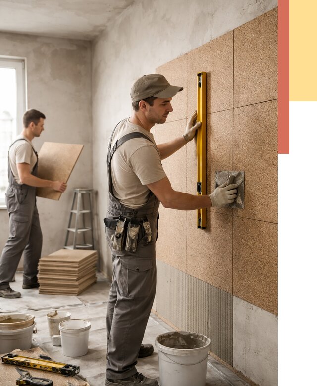 Монтаж пробковых панелей на стены в Назарово от 3597 руб. — ОТДЕЛОЧНИК-Нрв