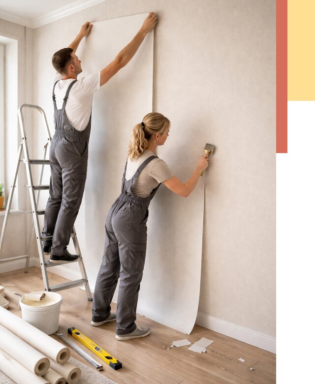 Поклейка флизелиновых обоев в Назарово от 6167 руб. | Быстро и недорого — ОТДЕЛОЧНИК-Нрв