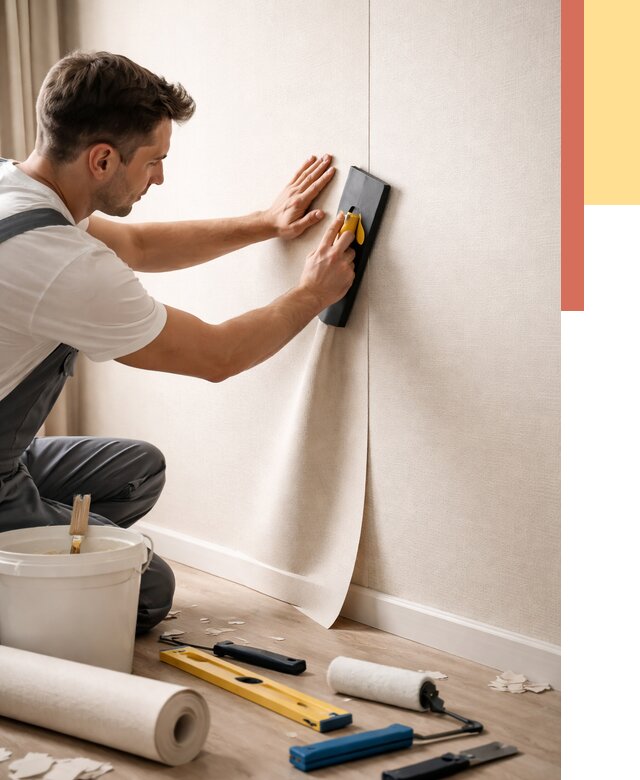 Поклейка виниловых обоев в Назарово от 4625 руб. | Быстро и недорого — ОТДЕЛОЧНИК-Нрв