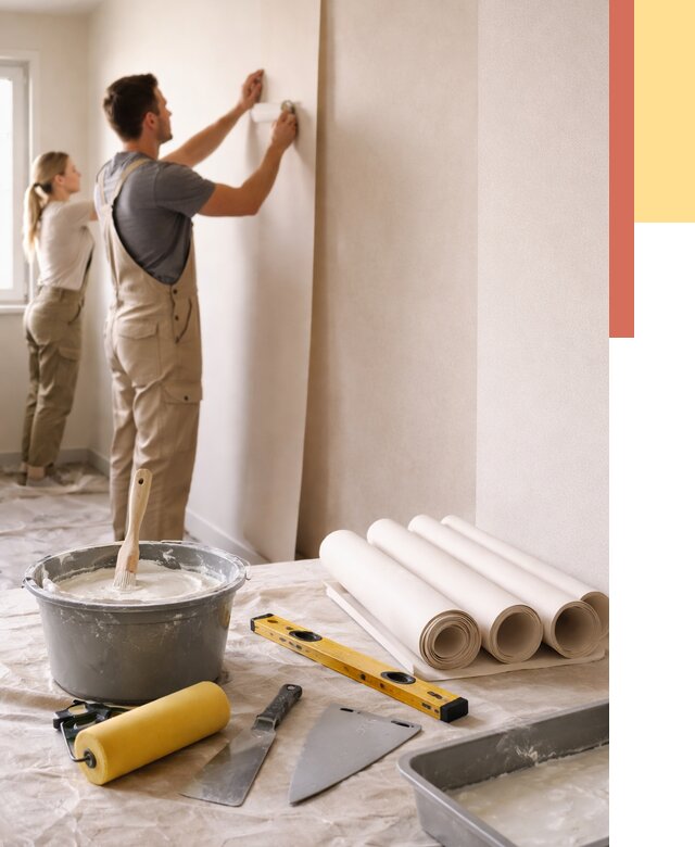 Поклейка бумажных обоев в Назарово от 5653 руб./м2 — быстро и недорого | ОТДЕЛОЧНИК-Нрв