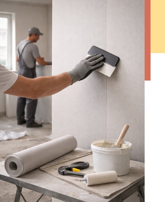 Поклейка обоев под покраску в Назарово от 3597 руб. за м2 | ОТДЕЛОЧНИК-Нрв