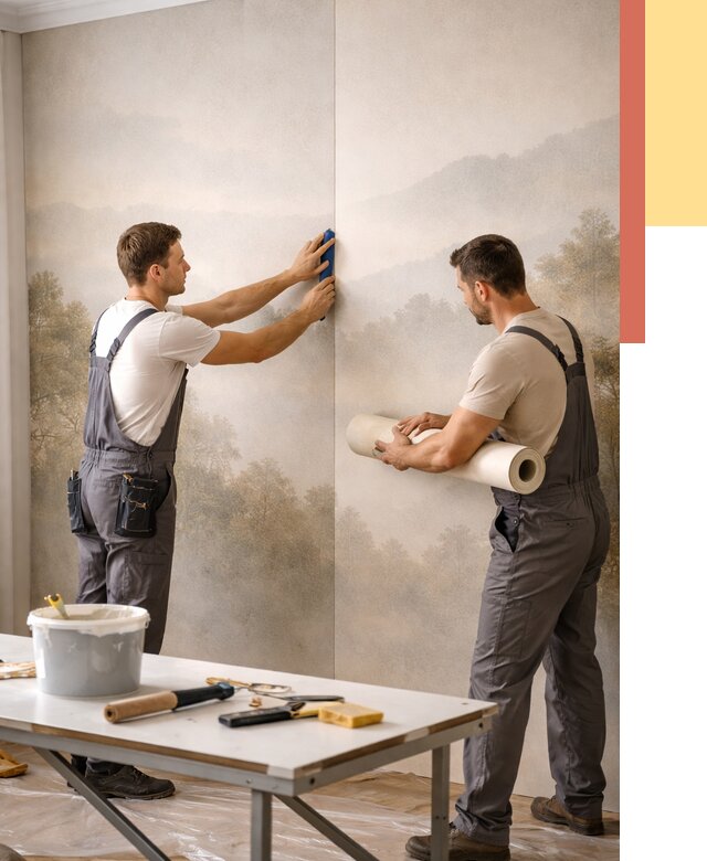 Поклейка фотообоев в Назарово от 8736 руб/м² — быстро и недорого | ОТДЕЛОЧНИК-Нрв