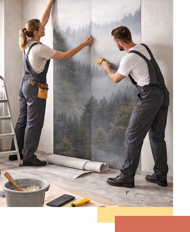 Поклейка фотообоев профессионально в Назарово под ключ