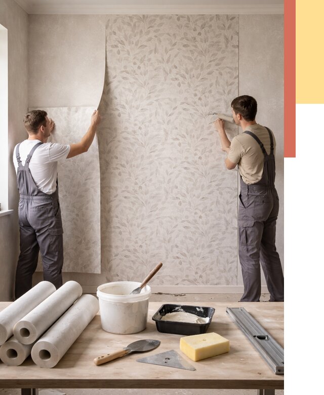 Поклейка обоев с подбором рисунка в Назарово от 3597 руб. | ОТДЕЛОЧНИК-Нрв - быстро и недорого