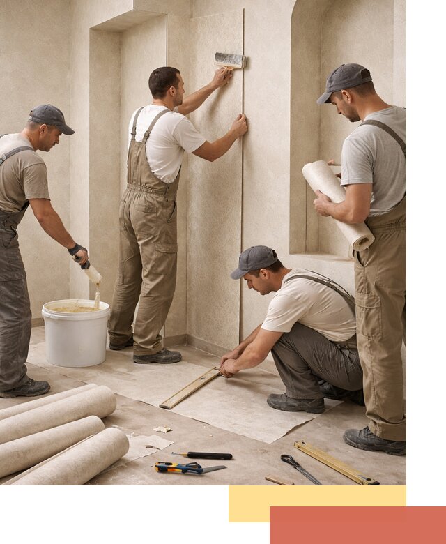 Поклейка обоев на сложные стены и неровные поверхности в Назарово