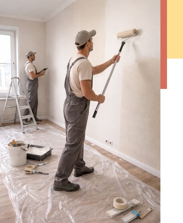 Покраска стен акриловой краской в Назарово от 3597 руб./м² — быстро и недорого | ОТДЕЛОЧНИК-Нрв