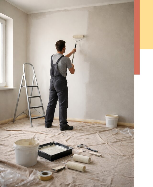 Покраска стен моющейся краской в Назарово от 360 руб./м² — быстро и недорого | ОТДЕЛОЧНИК-Нрв