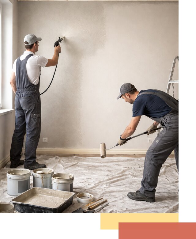 Покраска стен моющейся краской и защита поверхностей в Назарово