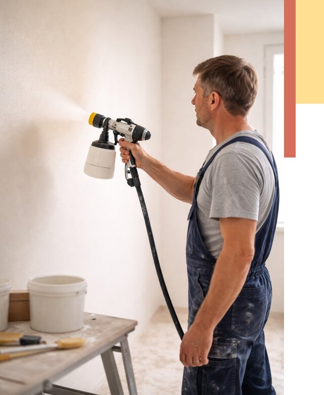 Покраска стен краскопультом в Назарово от 7709 руб. — механизированная покраска | ОТДЕЛОЧНИК-Нрв