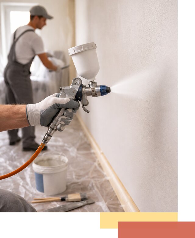 Покраска стен краскопультом в Назарово быстро и качественно