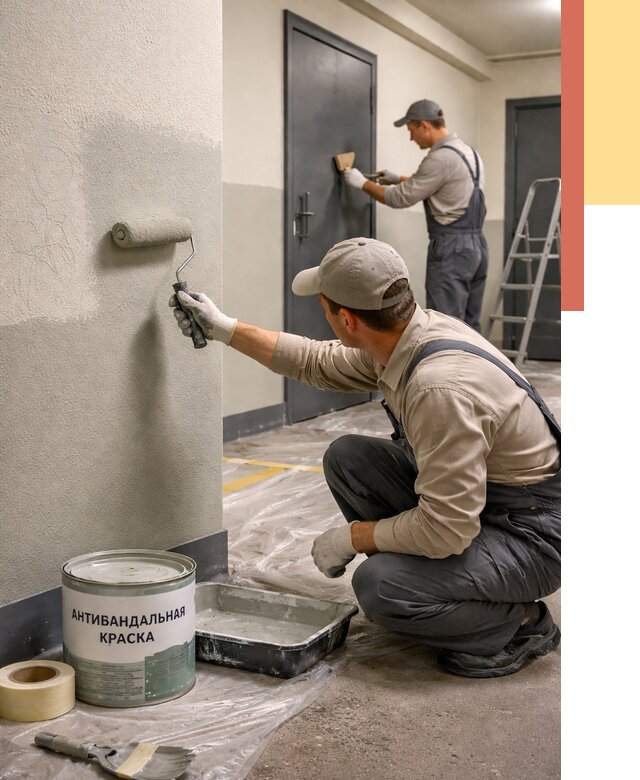 Покраска стен антивандальной краской в Назарово от 4625 руб./м² под ключ | ОТДЕЛОЧНИК-Нрв