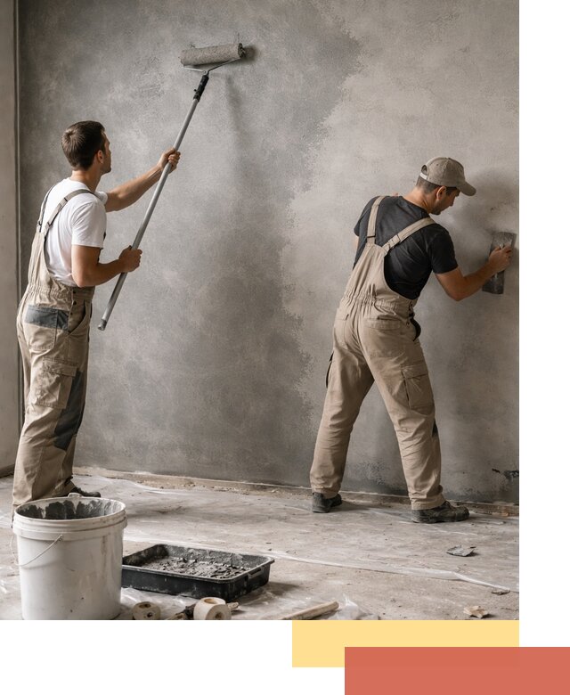 Покраска стен под бетон в Назарово профессионально и недорого