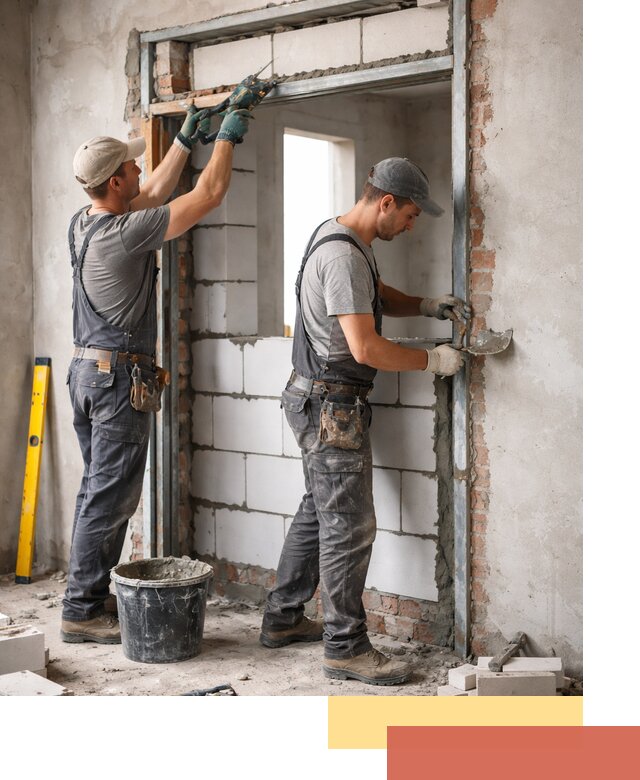 Закладка дверного проема под ключ в Назарово: демонтаж, монтаж, отделка