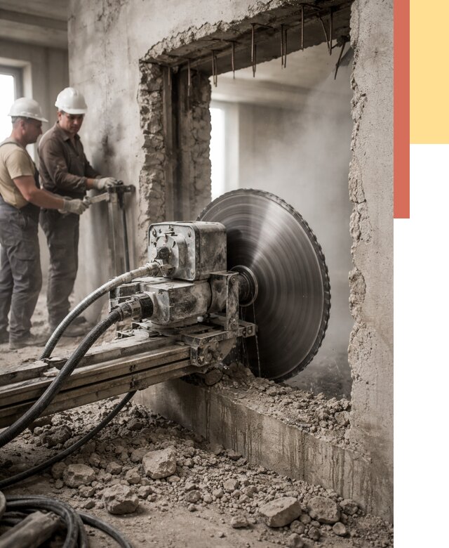 Алмазная резка проемов в Назарово от 4625 руб. быстро и недорого | ОТДЕЛОЧНИК-Нрв