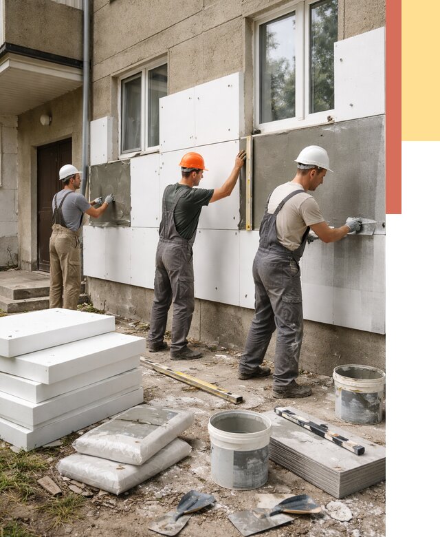 Утепление стен пенопластом в Назарово от 1799 руб. — недорого и под ключ | ОТДЕЛОЧНИК-Нрв