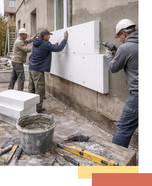 Утепление наружных стен пенопластом в Назарово