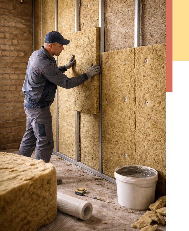 Утепление стен минватой в Назарово от 1388 руб./м2 — недорого и быстро | ОТДЕЛОЧНИК-Нрв