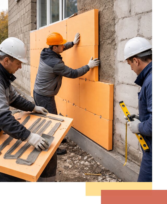 Утепление фасада пеноплексом под ключ в Назарово