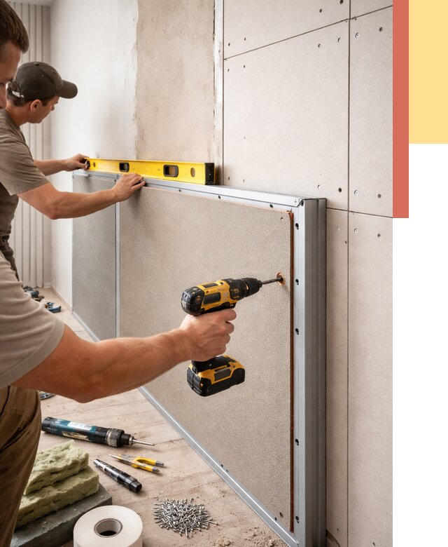 Шумоизоляция стен панелями ЗИПС в Назарово от 2261 руб./м² под ключ | ОТДЕЛОЧНИК-Нрв