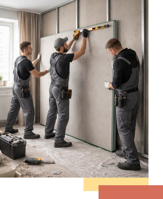 Шумоизоляция стен панелями ЗИПС в Назарово для жилых и коммерческих помещений