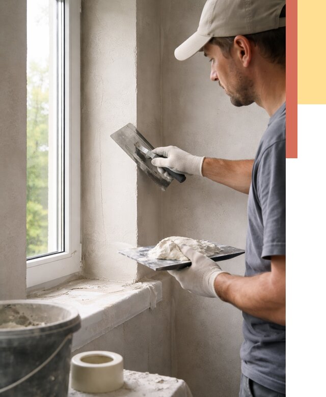 Штукатурка откосов в Назарово от 4625 руб/м² — услуги и выравнивание под ключ | ОТДЕЛОЧНИК-Нрв