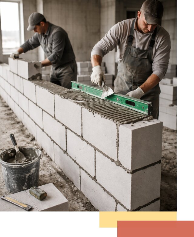 Кладка перегородок из газобетона в Назарово быстро и качественно
