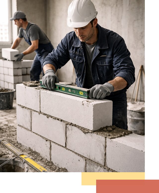 Кладка перегородок из пеноблока под ключ в Назарово