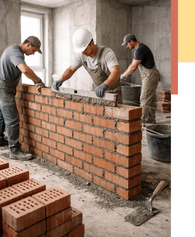 Кладка перегородок из кирпича в Назарово от 3597 руб. за м² | ОТДЕЛОЧНИК-Нрв