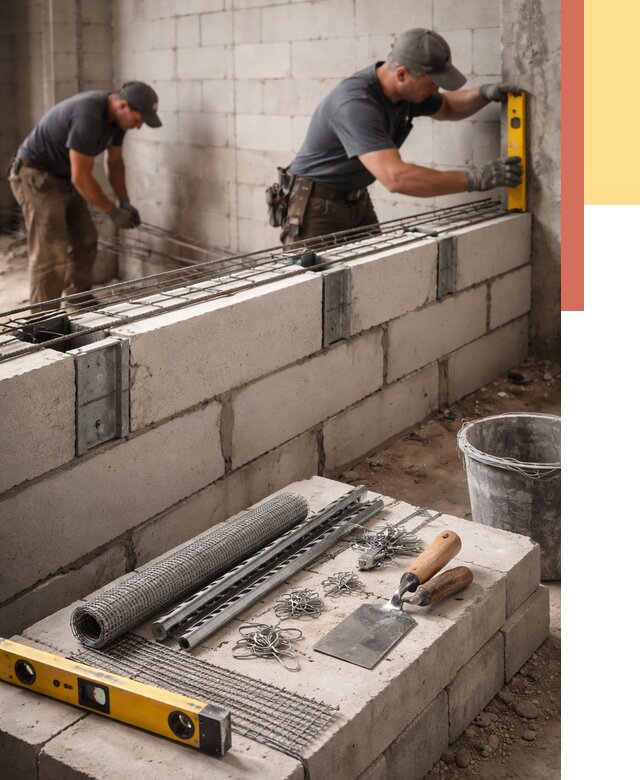 Армирование кладки перегородок в Назарово от 771 руб. под ключ | ОТДЕЛОЧНИК-Нрв