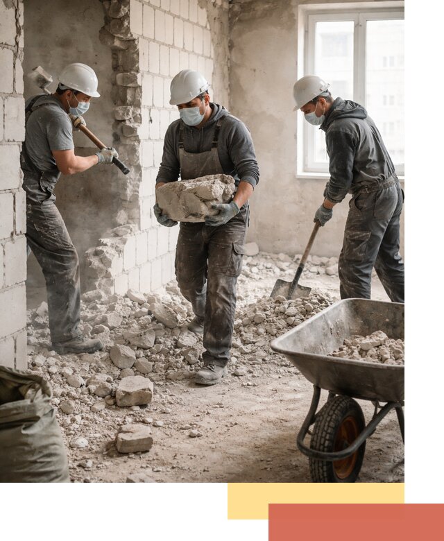 Демонтаж блочных перегородок в Назарово быстро и аккуратно