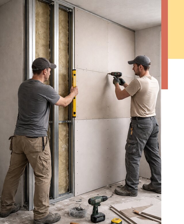 Монтаж двухслойной перегородки из гипсокартона в Назарово от 1490 руб. | ОТДЕЛОЧНИК-Нрв