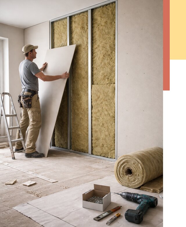 Перегородка из гипсокартона с шумоизоляцией в Назарово от 3207 руб. | ОТДЕЛОЧНИК-Нрв