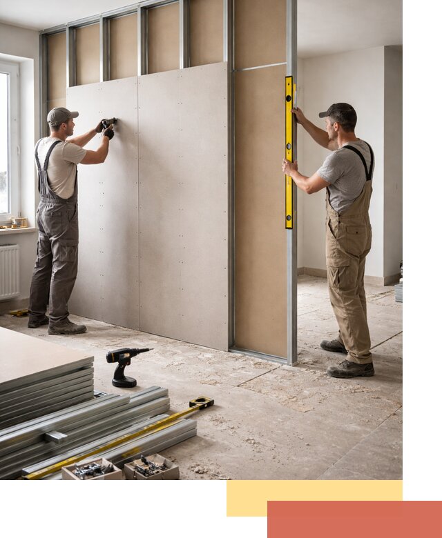 Зонирующая перегородка из гипсокартона под ключ в Назарово