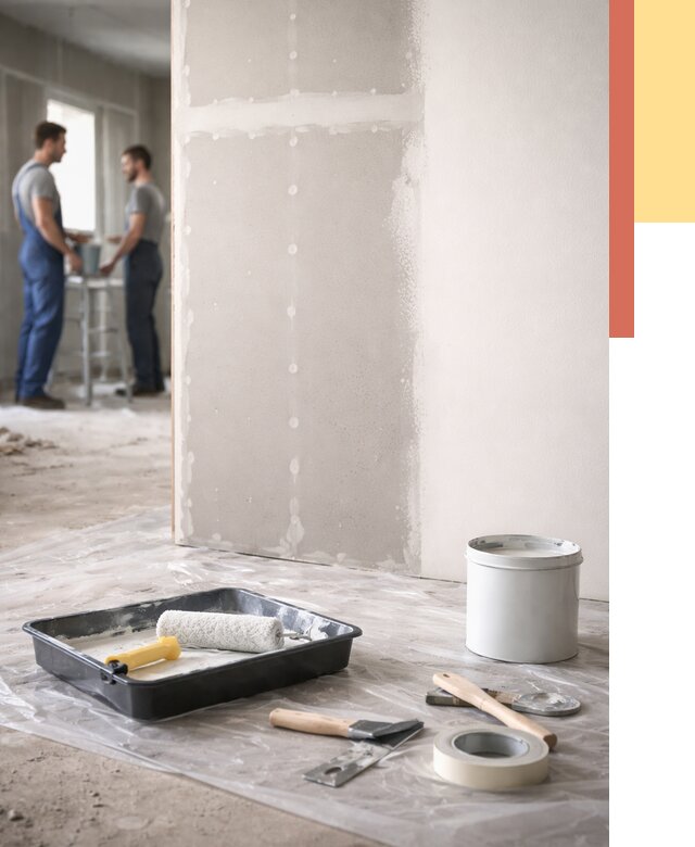 Покраска перегородок из гипсокартона в Назарово от 4625 руб. под ключ | ОТДЕЛОЧНИК-Нрв