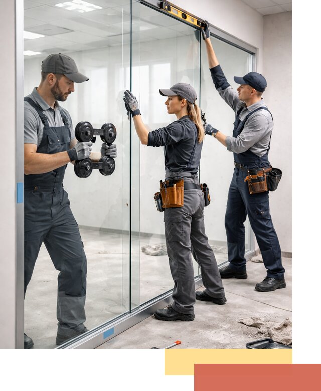 Профессиональный монтаж стеклянных перегородок в Назарово