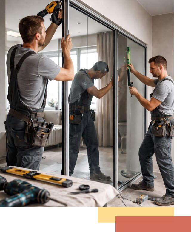 Каркасные стеклянные перегородки под ключ в Назарово