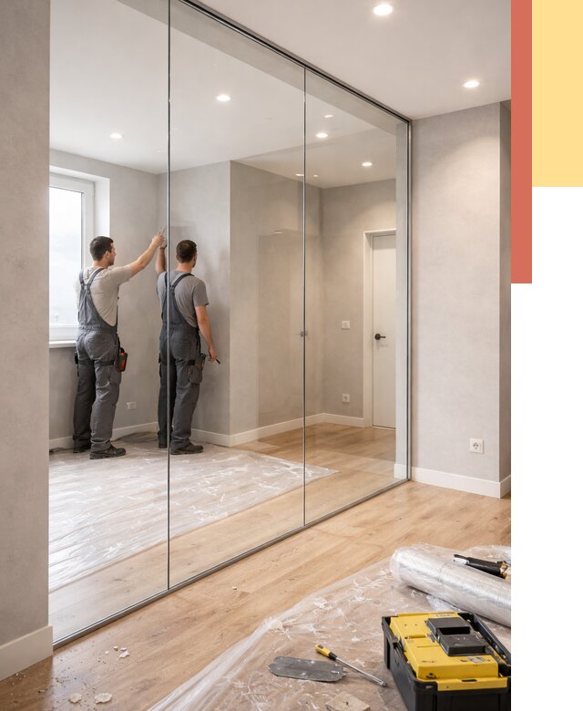 Безрамные стеклянные перегородки в Назарово — монтаж от 9764 руб. | ОТДЕЛОЧНИК-Нрв