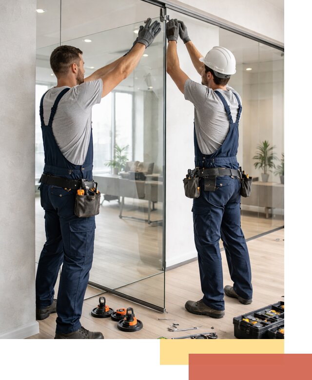 Безрамные стеклянные перегородки под ключ в Назарово